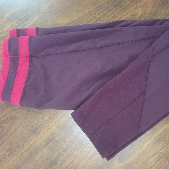 Burgundy Lululemon Cropped Leggings - Picture 1 of 3